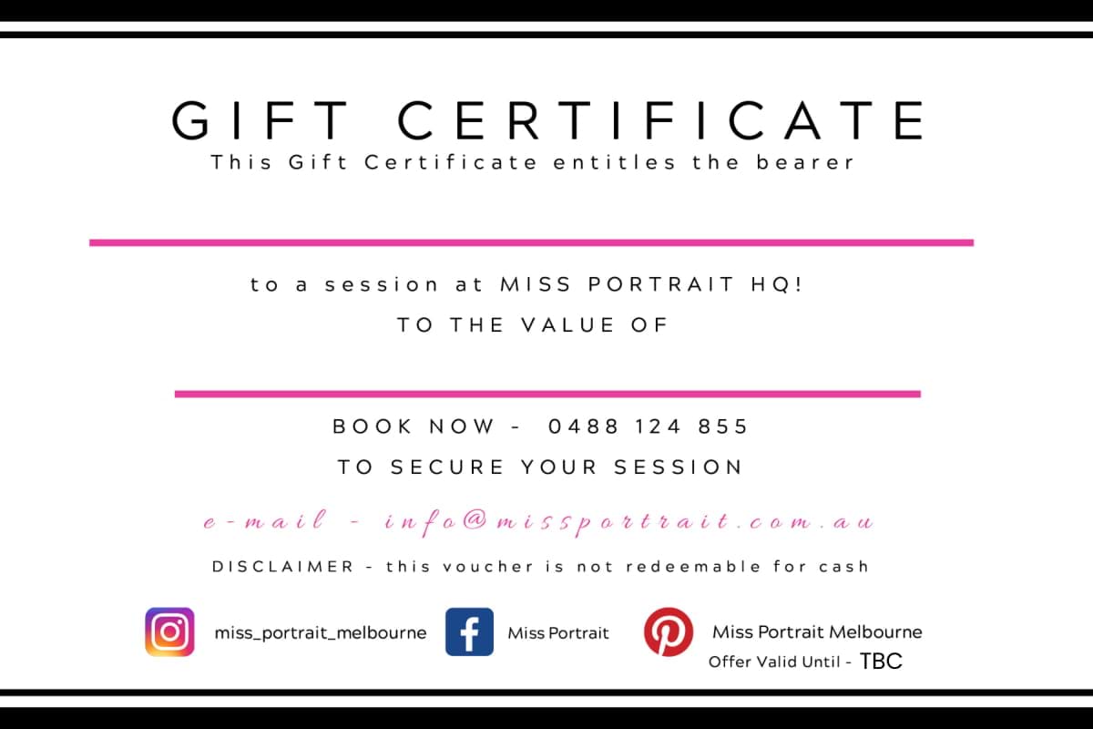 Miss Portrait Gift Vouchers